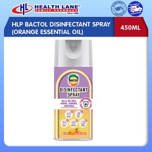 HLP BACTOL AIR FRESH DISINFECTANT SPRAY- ORANGE ESSENTIAL OIL (450ML)